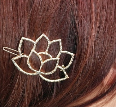 Heart like lotus   metal lotus shape retro hair clip