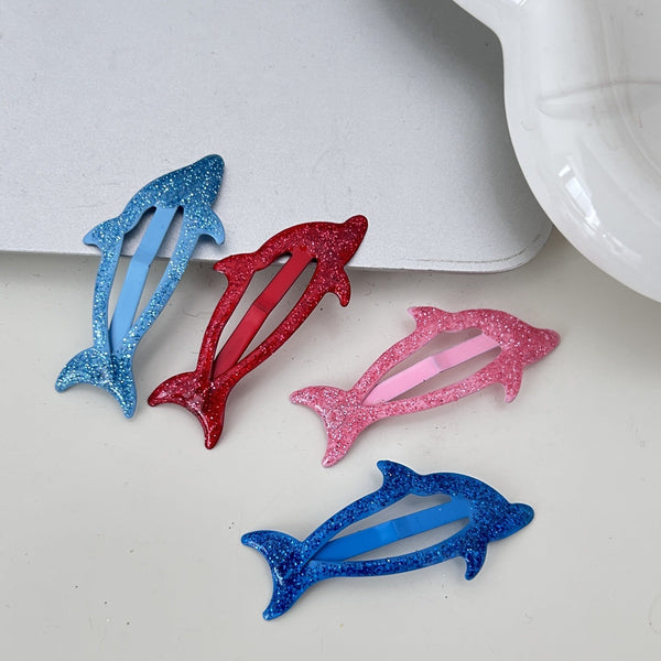 Dripping Dolphin Simple Girl Heart Romantic Cartoon Children Cropped Hair Clip Hair Accessories Hairpin Female Hanzuva