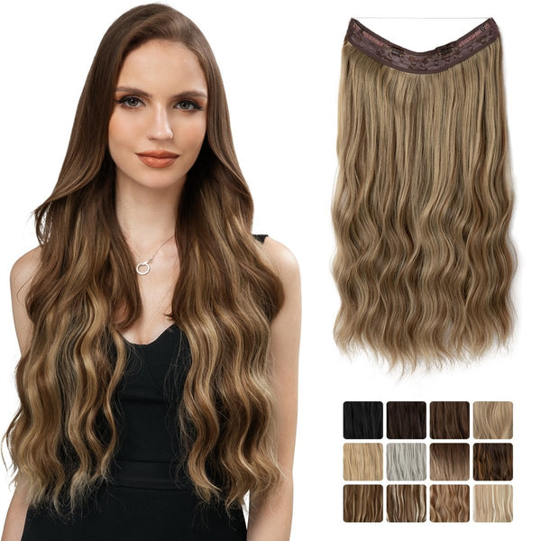 European And American Style Women Corn Curler Fishing Thread Long Curly Hair  Wig Hanzuva