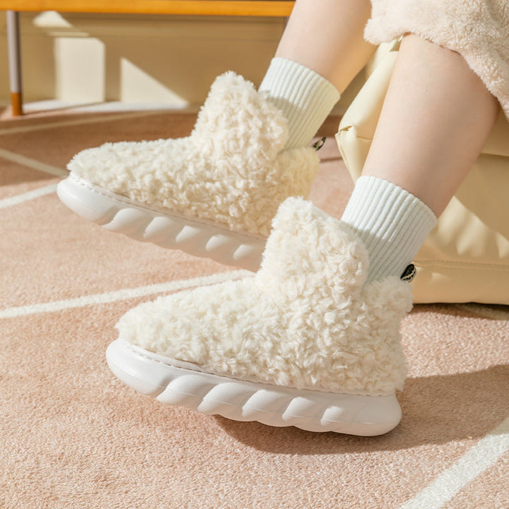 Women's High-heeled Cotton Slippers With A Sense Of Stepping On Shit Hanzuva