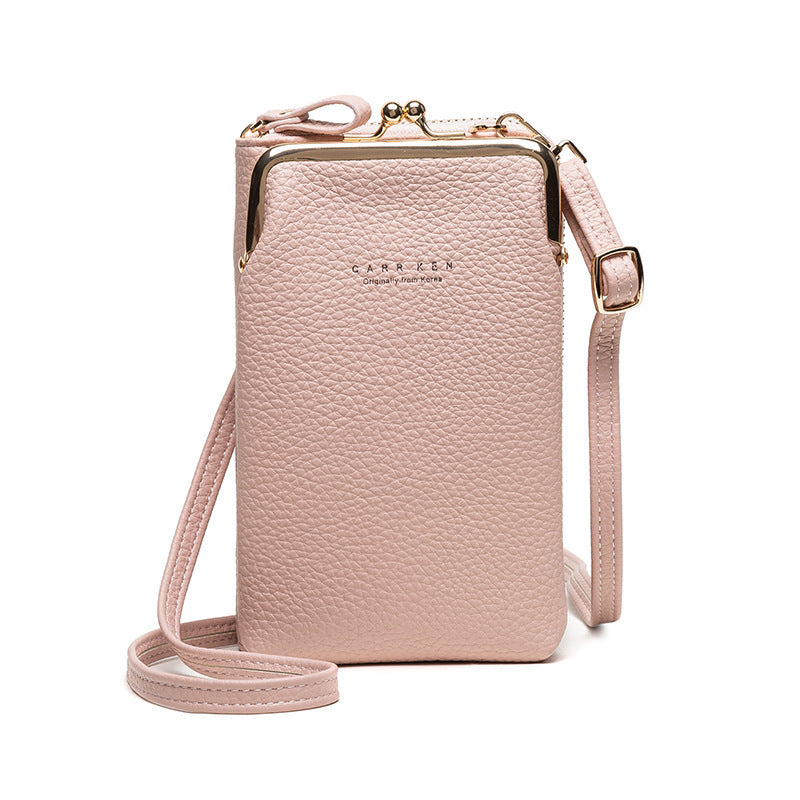 Fashion Lychee Pattern Solid Color Diagonal Shoulder Bag Hanzuva