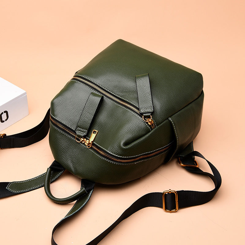 Leather Backpack Women All-Match Fashion Top Layer Leather Small Backpack Hanzuva