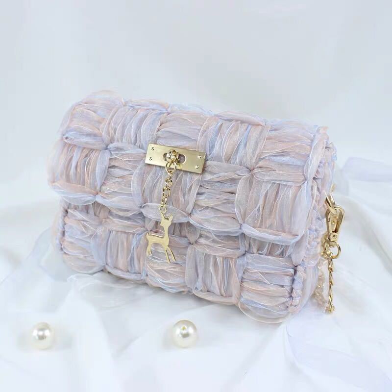 Ribbon gauze hand-woven chain bag Hanzuva