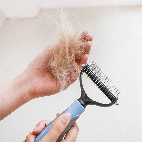 Double-sided Stainless Steel Pet Hair Unknotting Comb Hanzuva