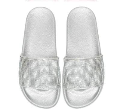 Women's Rhinestone Stand Independently Fashion Craft Flat Slippers Hanzuva