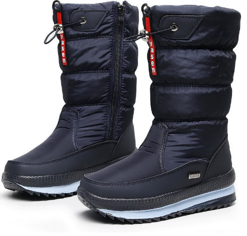 Winter New Plus Velvet Thick Cotton Shoes Thermal Middle Tube Waterproof Non-slip Boots Hanzuva