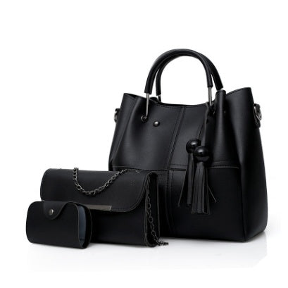 European and American fashion single shoulder Messenger bag ladies three-piece tassels mother bag Hanzuva