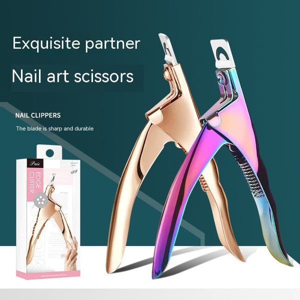 Flat Mouth U-shaped Scissors Nail Tip Pliers Extension Nail Trimming Tool Hanzuva