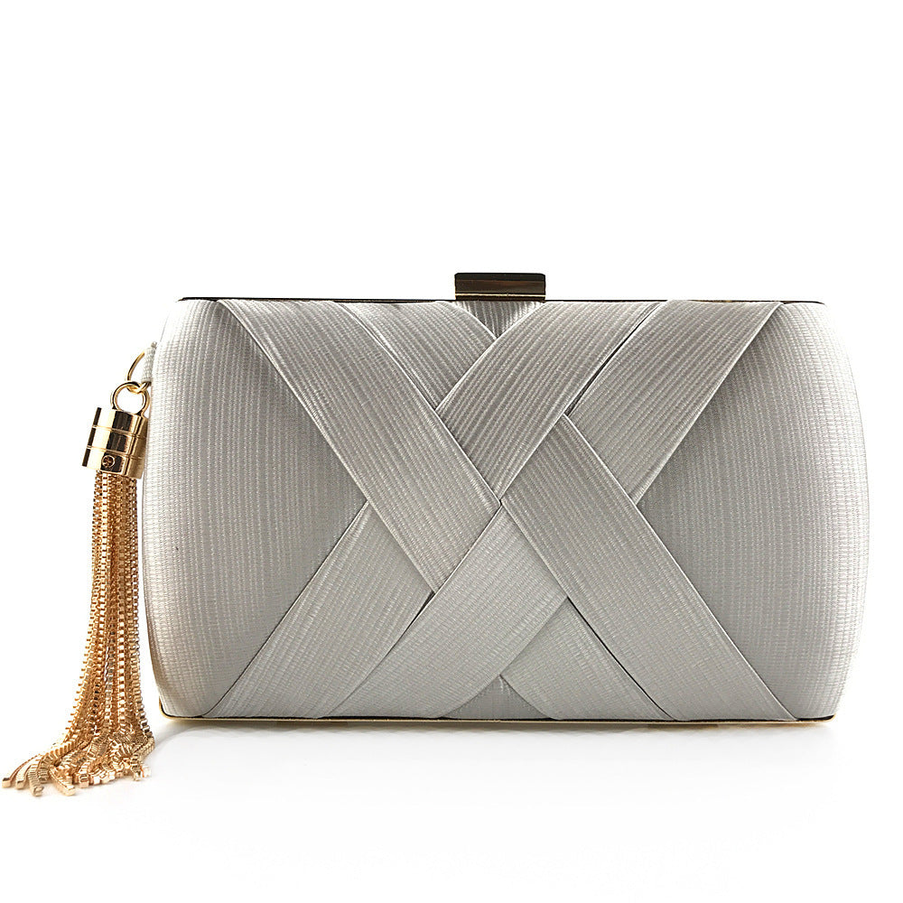 Dinner Satin Fashion Tassel Clutch Hanzuva