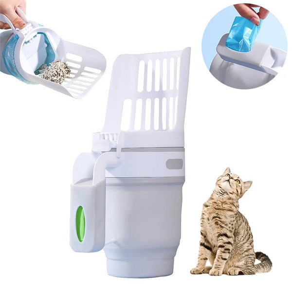 Upgrade Widen Cat Litter Shovel Scoop With Refill Bags Large Cat Litter Box Self Cleaning Cat Waste Bin System Pet Supplies Pet Products Hanzuva
