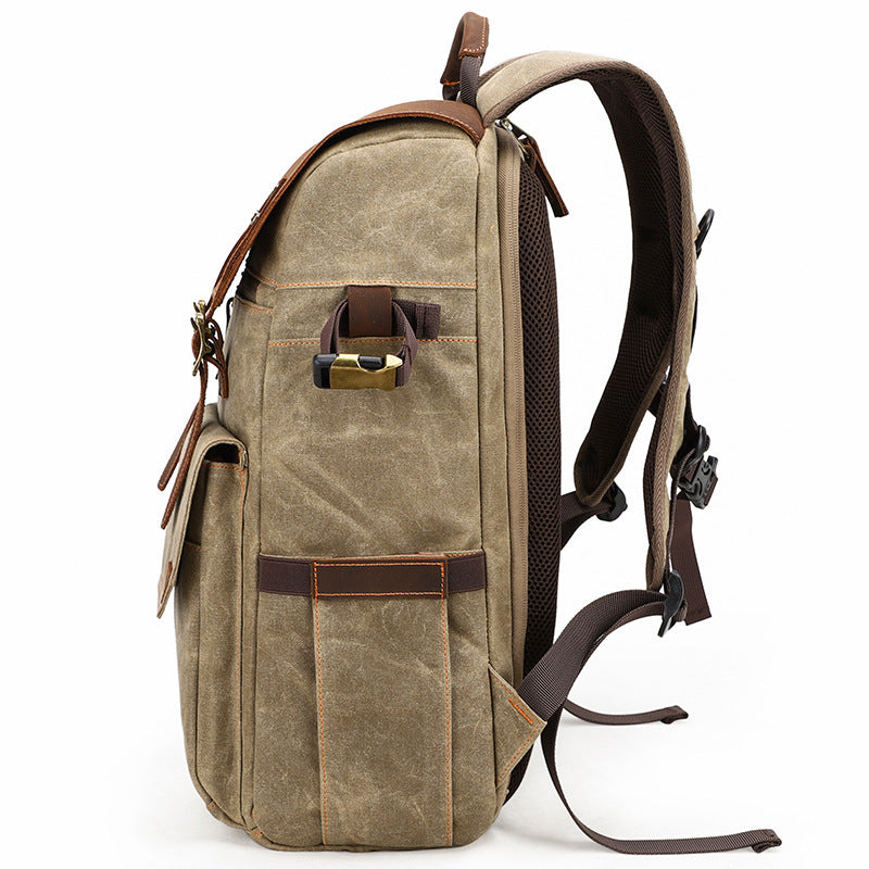 Wax dye rucksack camera bag Hanzuva