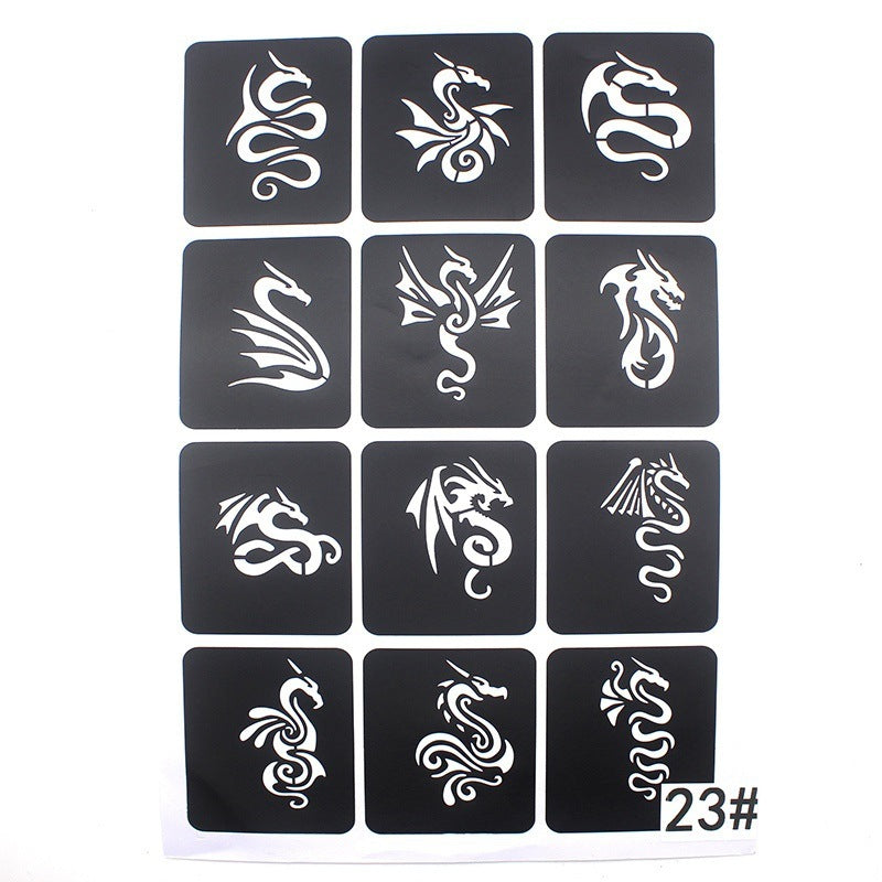 Hollow Tattoo Mold Women's Spray Paint