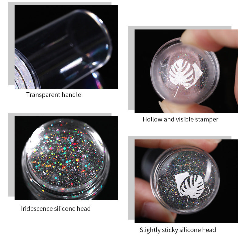 Nail Stamp Printed Transparent Colorful Handle Seal Magic Color Laser