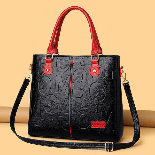 Women's Large Capacity Leather Printing Shoulder Bag Hanzuva