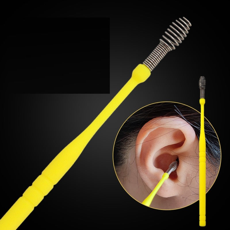 Black Ear Pick Suit 7-piece Spiral Double-headed Spring Ear Cleaning Tool Set