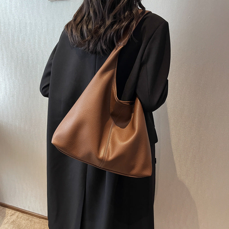 Women's Soft Leather Underarm Son Mother Shoulder Bag