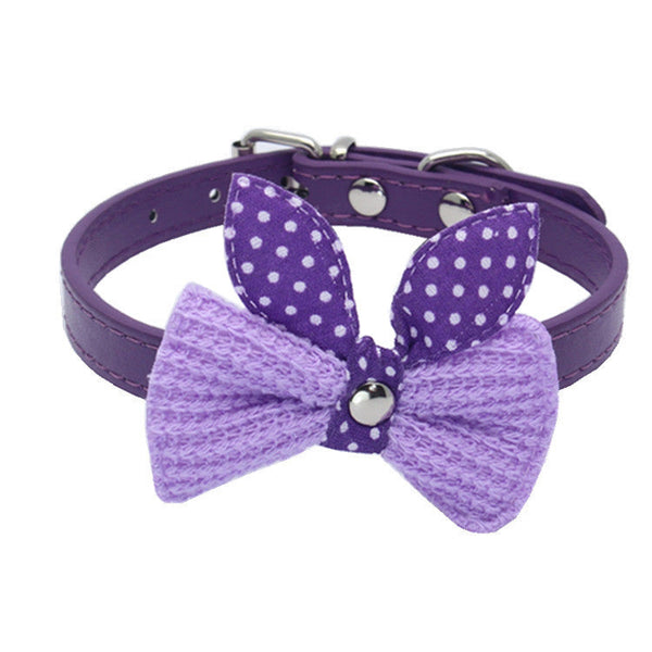Wool Knitted Bow Pet Collar Hanzuva