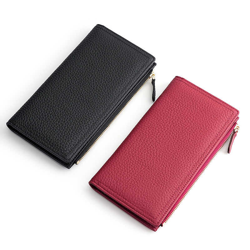 Women's Cowhide Anti-magnetic Anti-theft Long Wallet