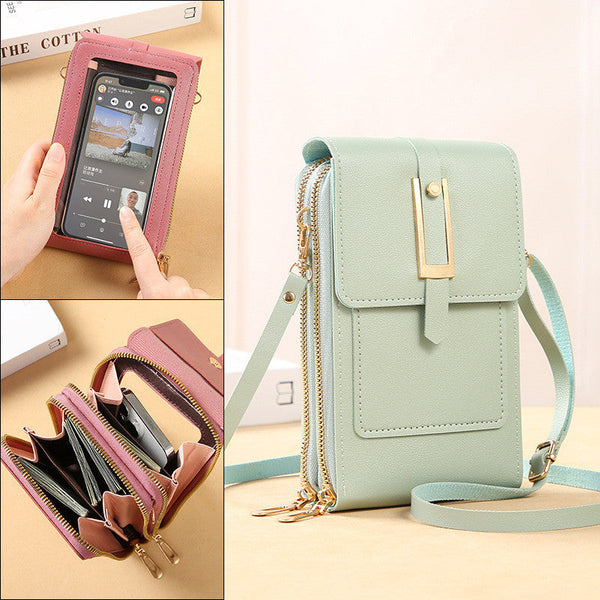 Women's Crossbody Shoulder Bag Transparent Multifunctional Touch Screen Phone Bag Hanzuva