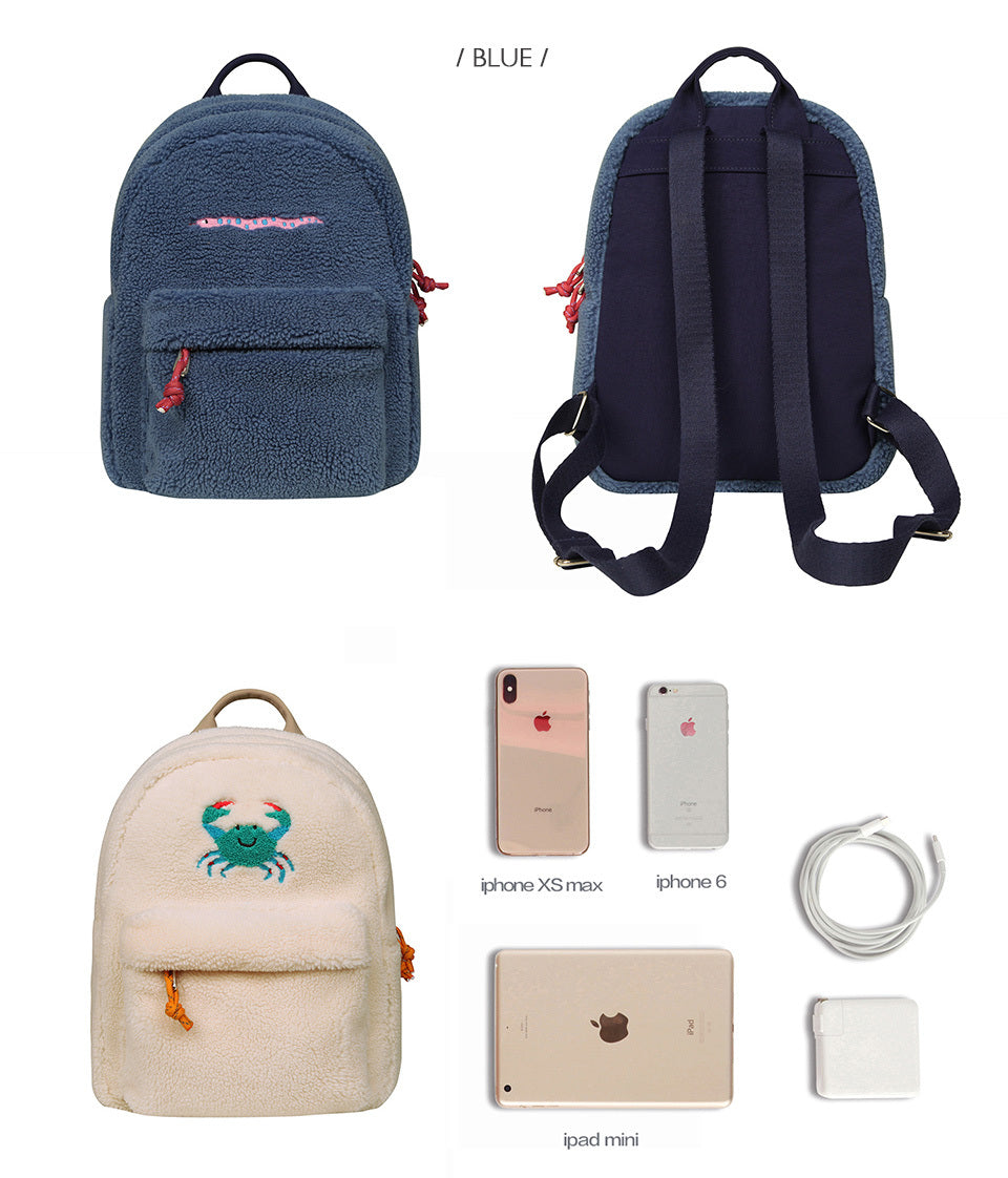 Polar fleece embroidered backpack Hanzuva