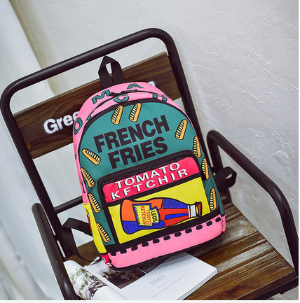 Graffiti print colorful Harajuku Japanese backpack Hanzuva