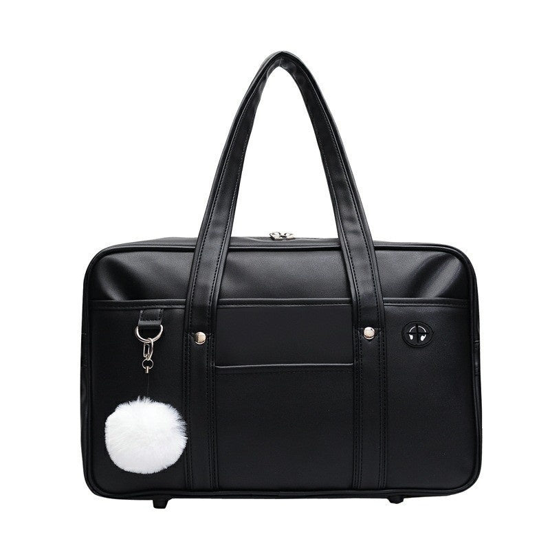 One-shoulder Student Commuter PU Uniform School Handbag