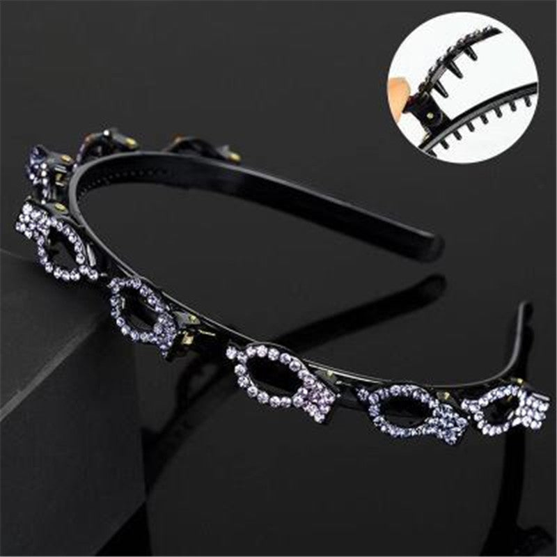 Hollow Solid Color Braided Hairpin Headband