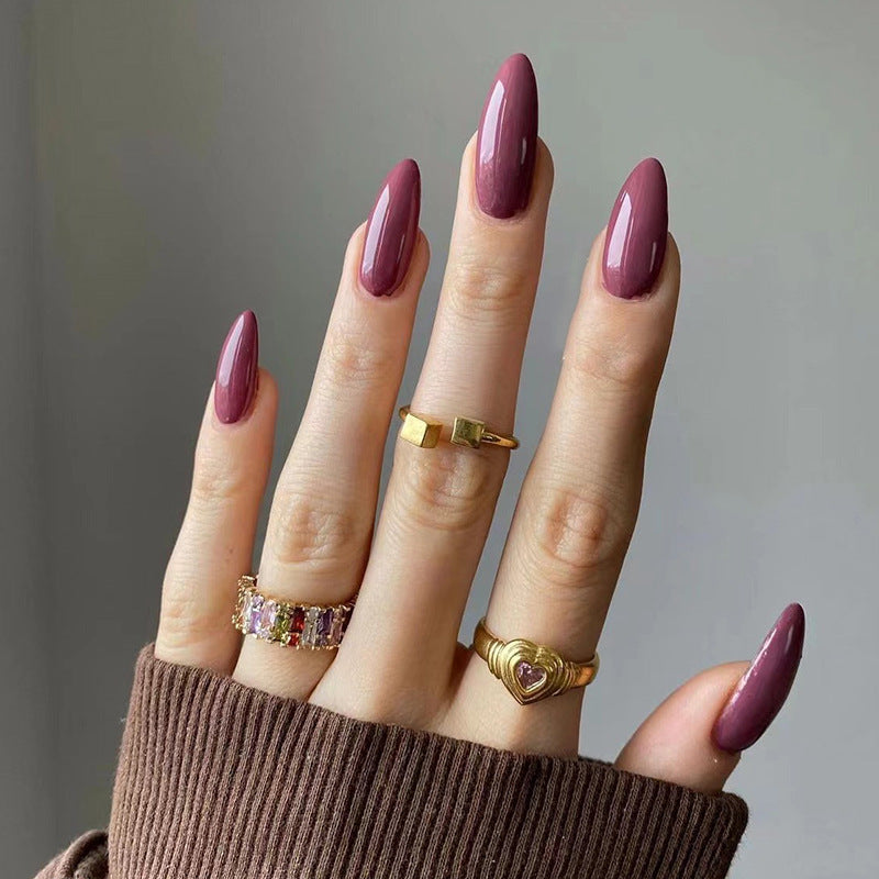 Wear Armor Mid-length  Solid Color Nail Shaped Piece