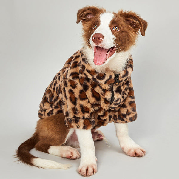 Warm Leopard Print Dog Clothes Jacket Hanzuva