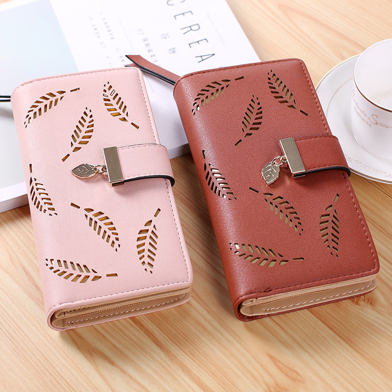 Women's wallet hollow leaf card package Hanzuva