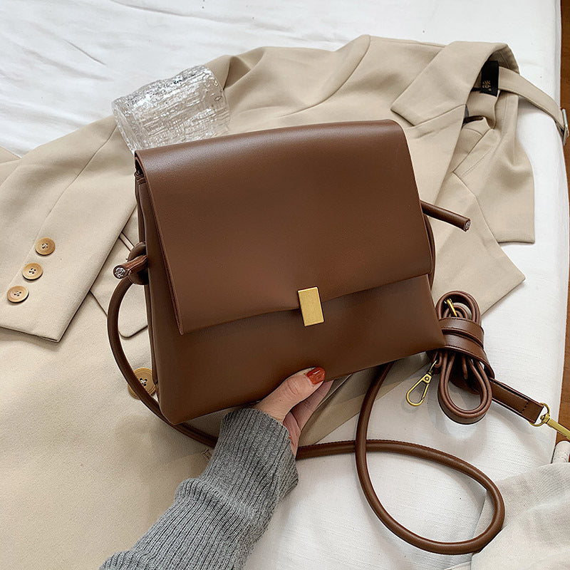 Niche design bag for women new fashion Winter retro soft leather fashion internet popular all-match shoulder bag messenger bag Hanzuva