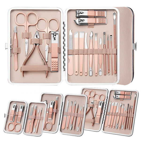 Professional Scissors Nail Clippers Set Ear Spoon Dead Skin Pliers Nail Cutting Pliers Pedicure Knife Nail Groove Trimmers Hanzuva