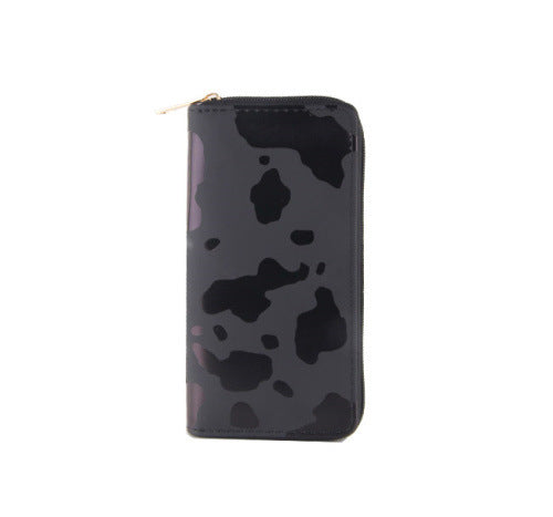 Cow Pattern Ladies Wallet PU Long Zipper