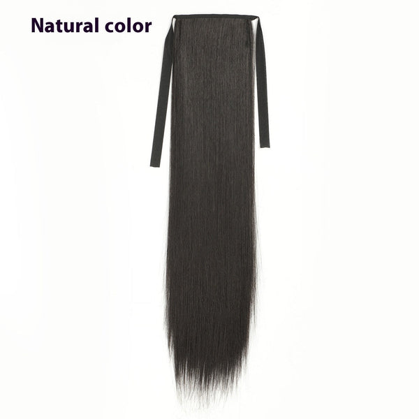 Lace-up Fashion Soft Wig Ponytail Realistic Matte Silk Long Straight Hair Hanzuva