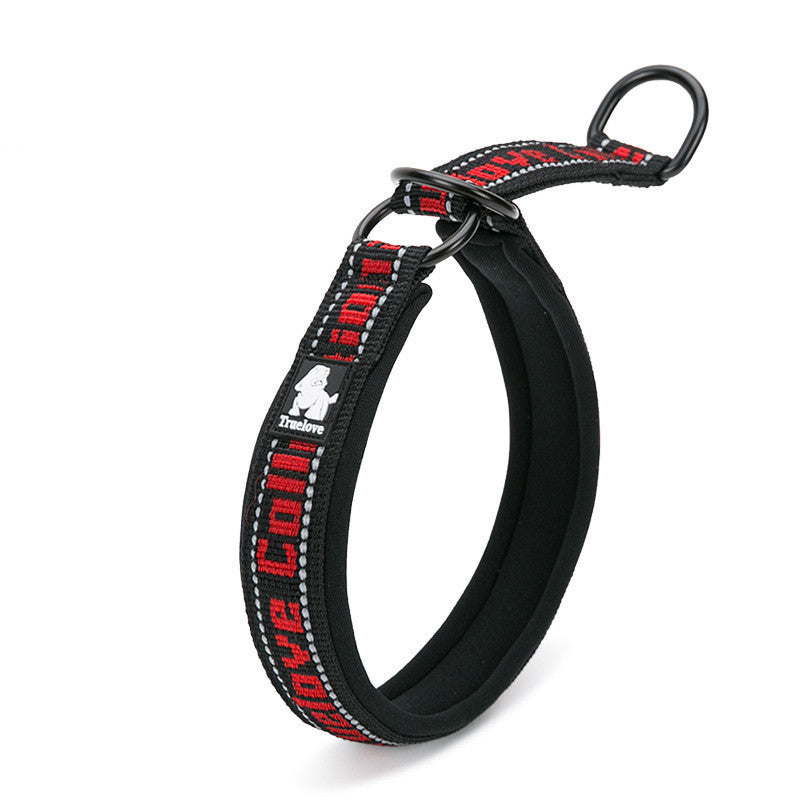 Pet Dog Collar Traction Diving Fabric Adjustable Reflective Soft