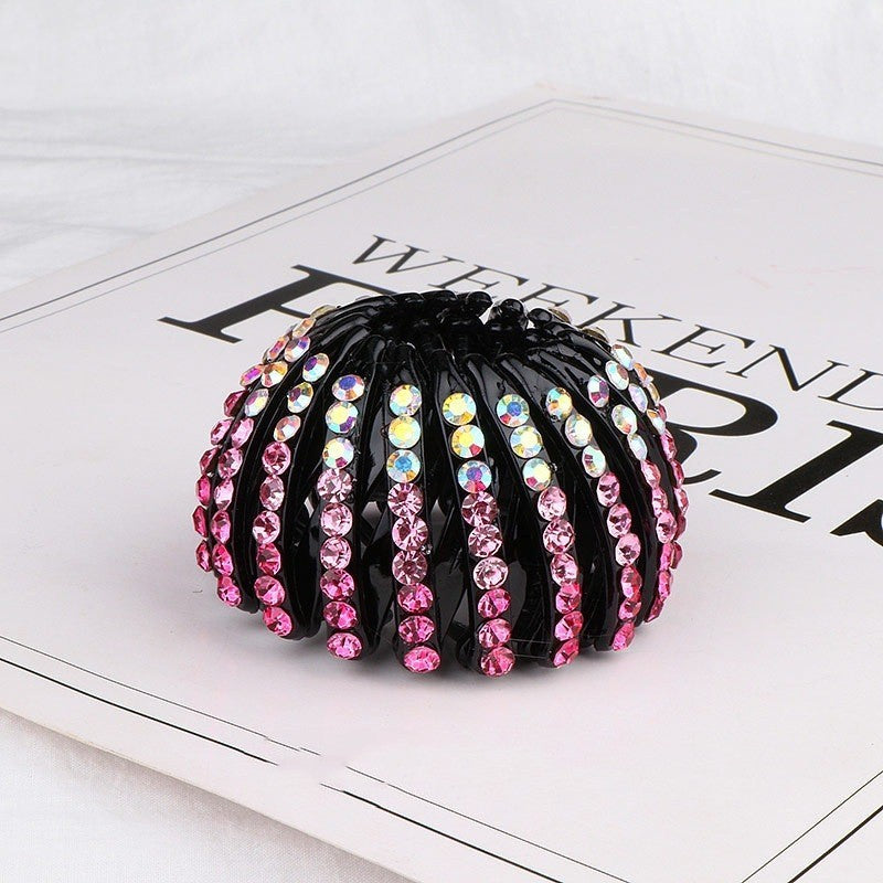 Korean Rhinestone Bird's Nest Pill Head Coiler