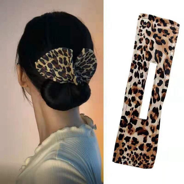 Leopard Knotted Wire Hair Curler Print Wire Headband Print Hairpin Hanzuva