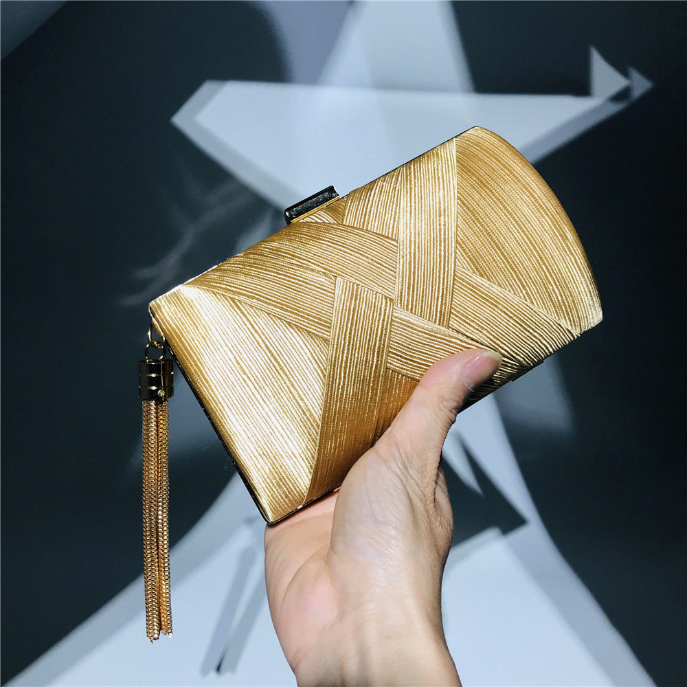 Dinner Satin Fashion Tassel Clutch Hanzuva