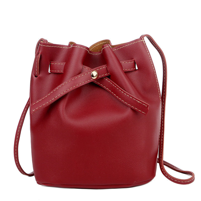 Korean Style Solid Color Bucket Bag Spring Ladies Shoulder Bag Hanzuva