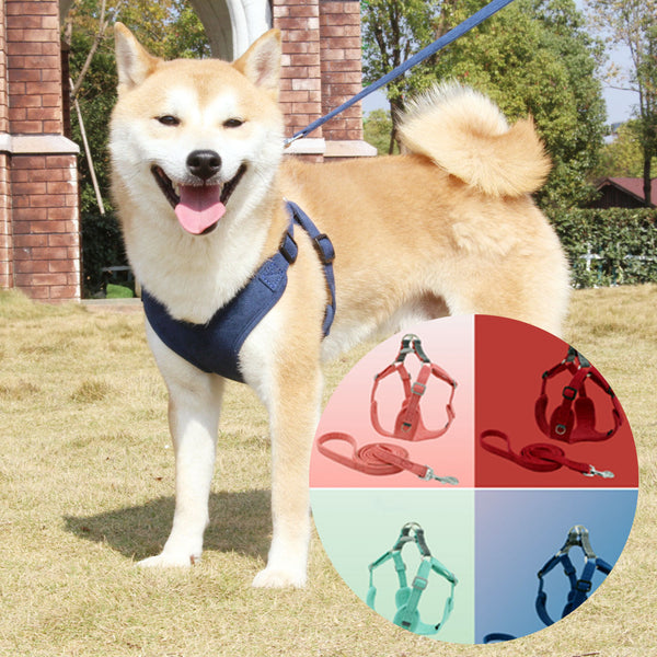 Suede Pet Chest Harness Dog Vest Leash Hanzuva