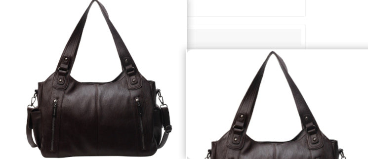 Handbag European And American Retro Solid Color Simple Texture