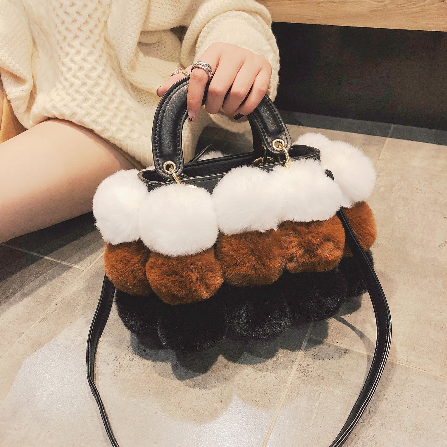 Plush Handbags Winter Plush Shoulder Bag Handbag Trend Messenger Bag Hanzuva