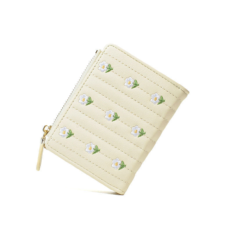 Cute Embroidered Women's Wallet Simple And Short Off