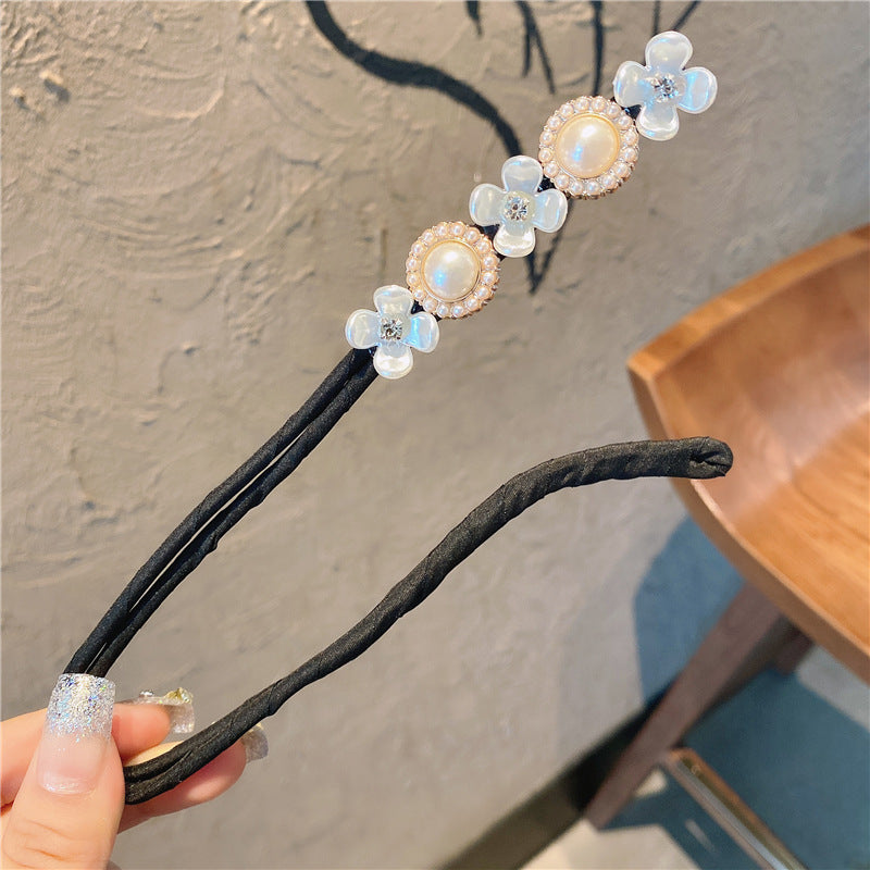 Simple Fluffy Bun Half Bun Hair Tie Elastic Lazy Flower Bud Hairpin Hair Accessories