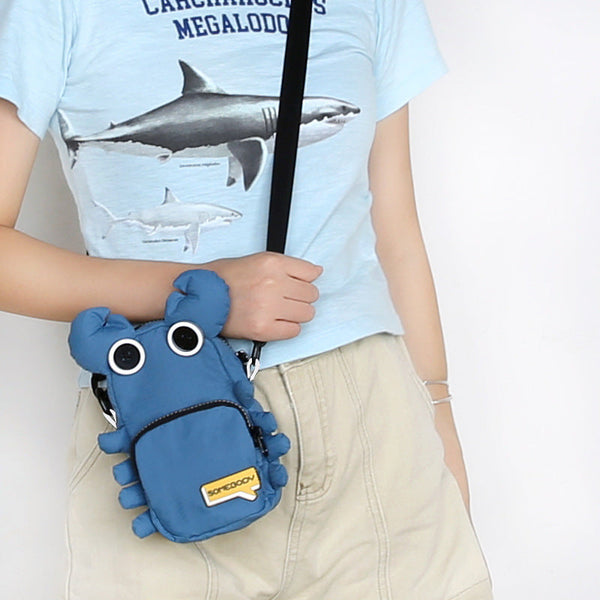 Tricolor Patch Little Crab Funny Bag Crossbody Small Square Bag Hanzuva
