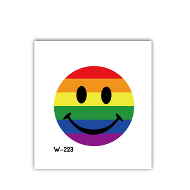 Face Stick Rainbow Geometric Flower Arm Tattoo Sticker