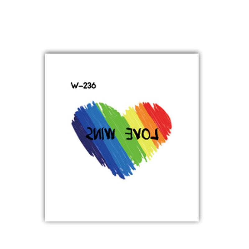 Face Stick Rainbow Geometric Flower Arm Tattoo Sticker