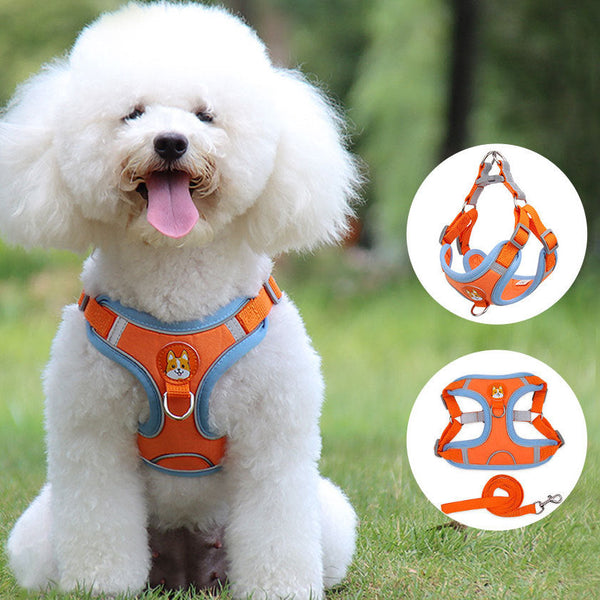 Dog Harness Cat Harness Reflective Dogs Leashs Soft Mesh Chest Strap Hanzuva