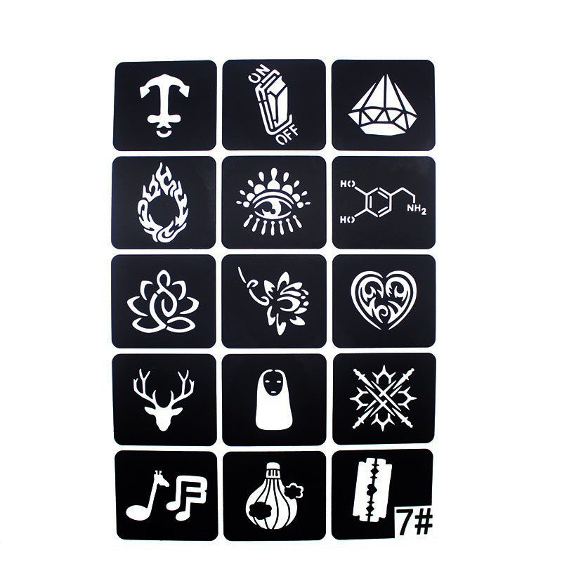 Hollow Tattoo Mold Women's Spray Paint