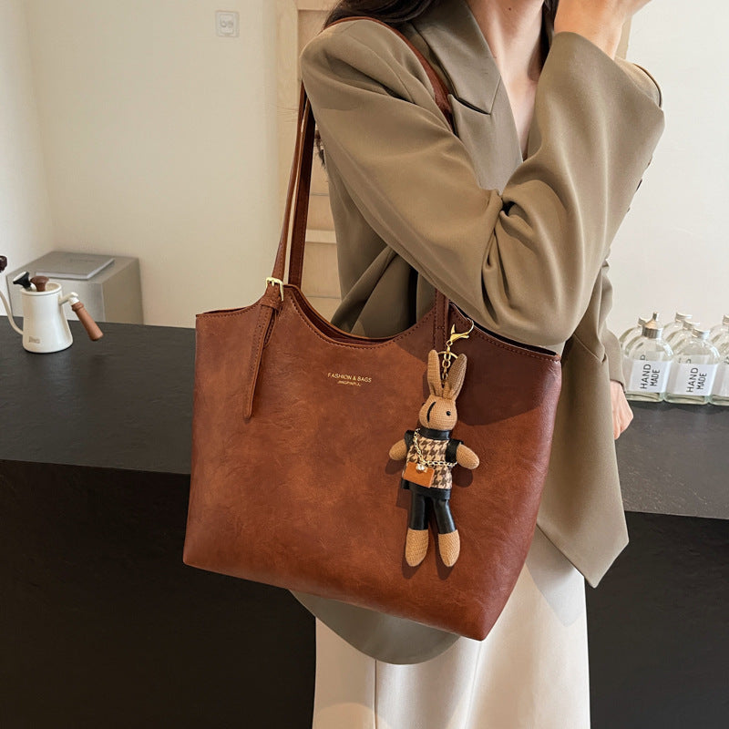 Fashion Unique One-shoulder Oil Wax Leather Bag